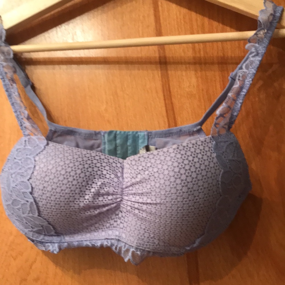 Aerie bandeau style bra unlined padded shaping lilac bralette small